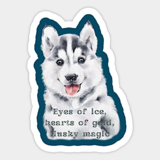 Cute Husky Puppy Sledge Dog Sticker